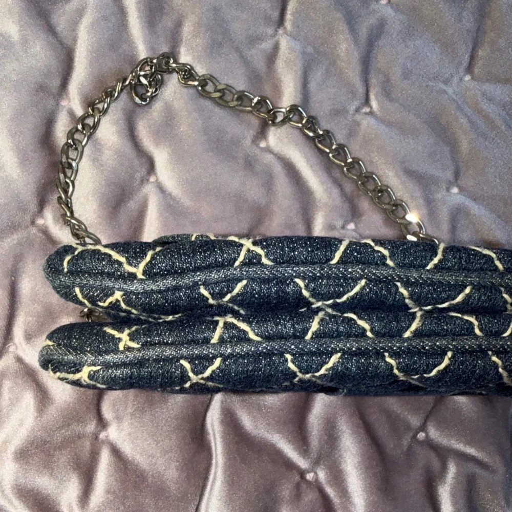 Vera Bradley Denim‎ Quilted Diamond Shoulder Bag Chain Strap Y2K Deadstock 2000s